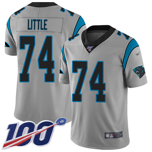 Carolina Panthers Limited Silver Youth Greg Little Jersey NFL Football 74 100th Season Inverted Legend